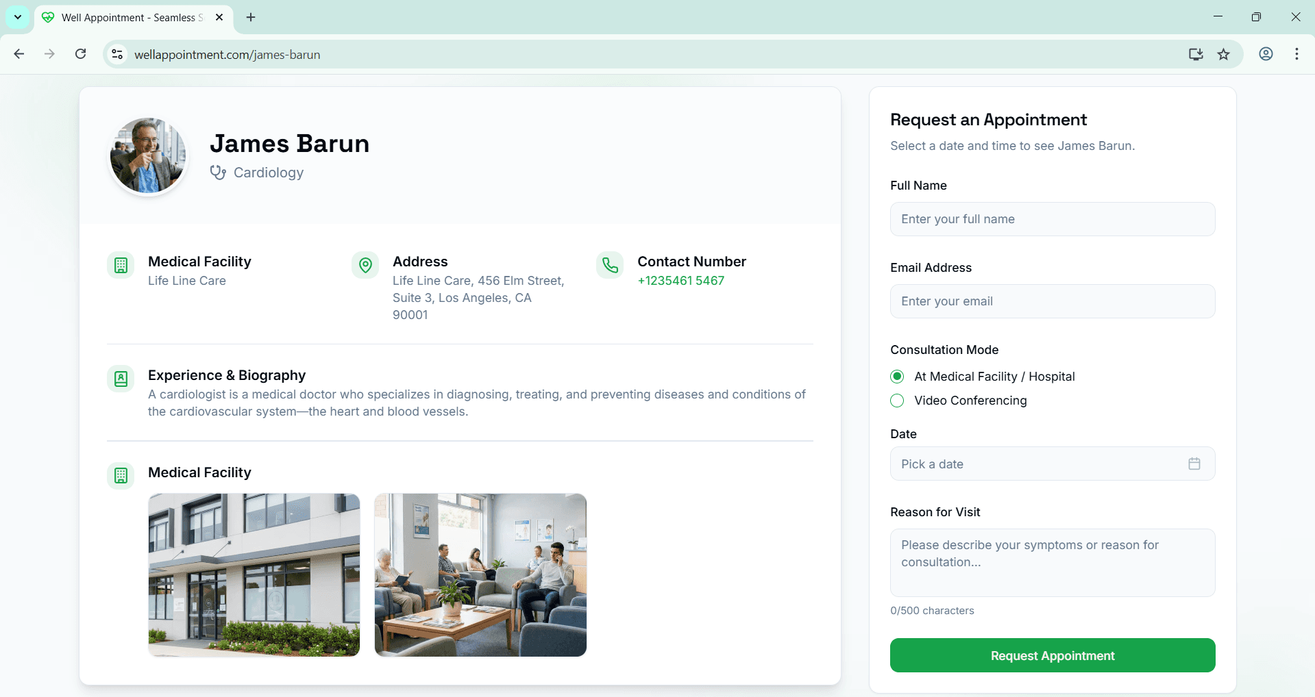 Doctor Personal Booking Page